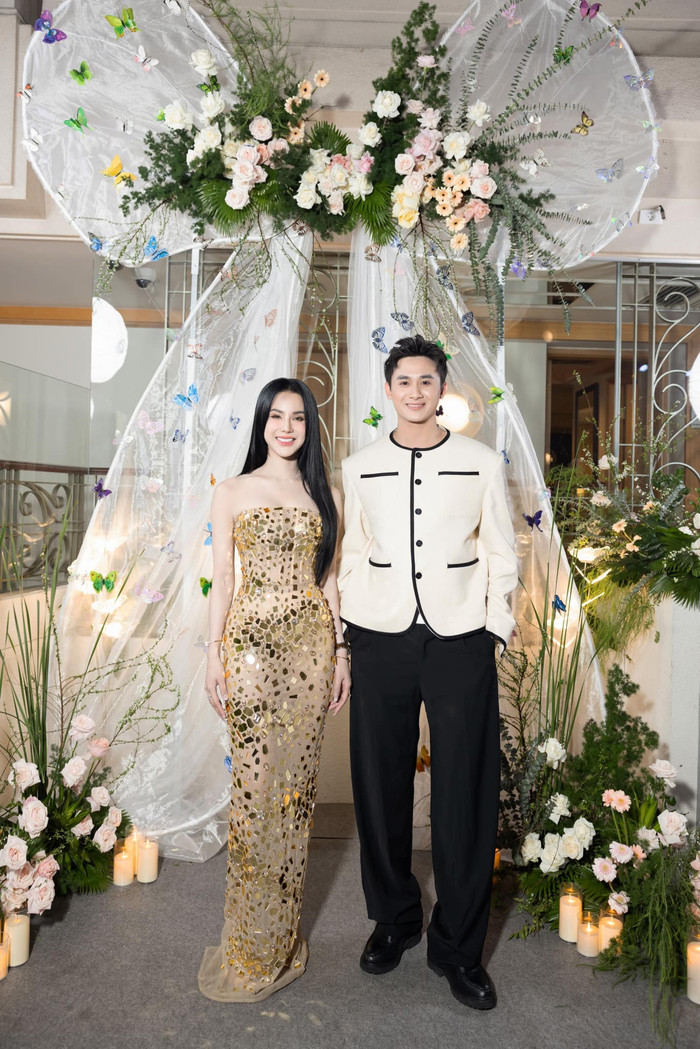 Diệp Lâm Anh và Phạm Kiên thường xuyên sánh đôi tại các sự kiện. (Ảnh: FBNV)
