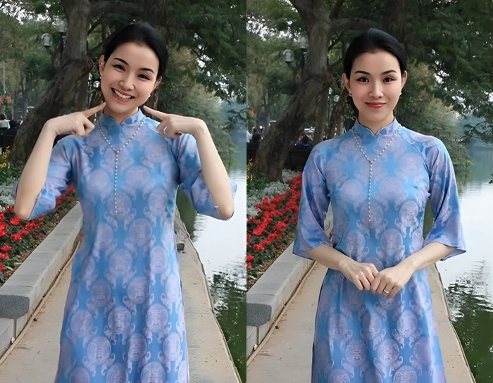 Sau 17 năm đăng quang Hoa hậu Hoàn vũ Việt Nam, Thùy Lâm vẫn gây ấn tượng với nhan sắc trẻ trung. (Ảnh từ TikTok Nguyễn Thùy Lâm)