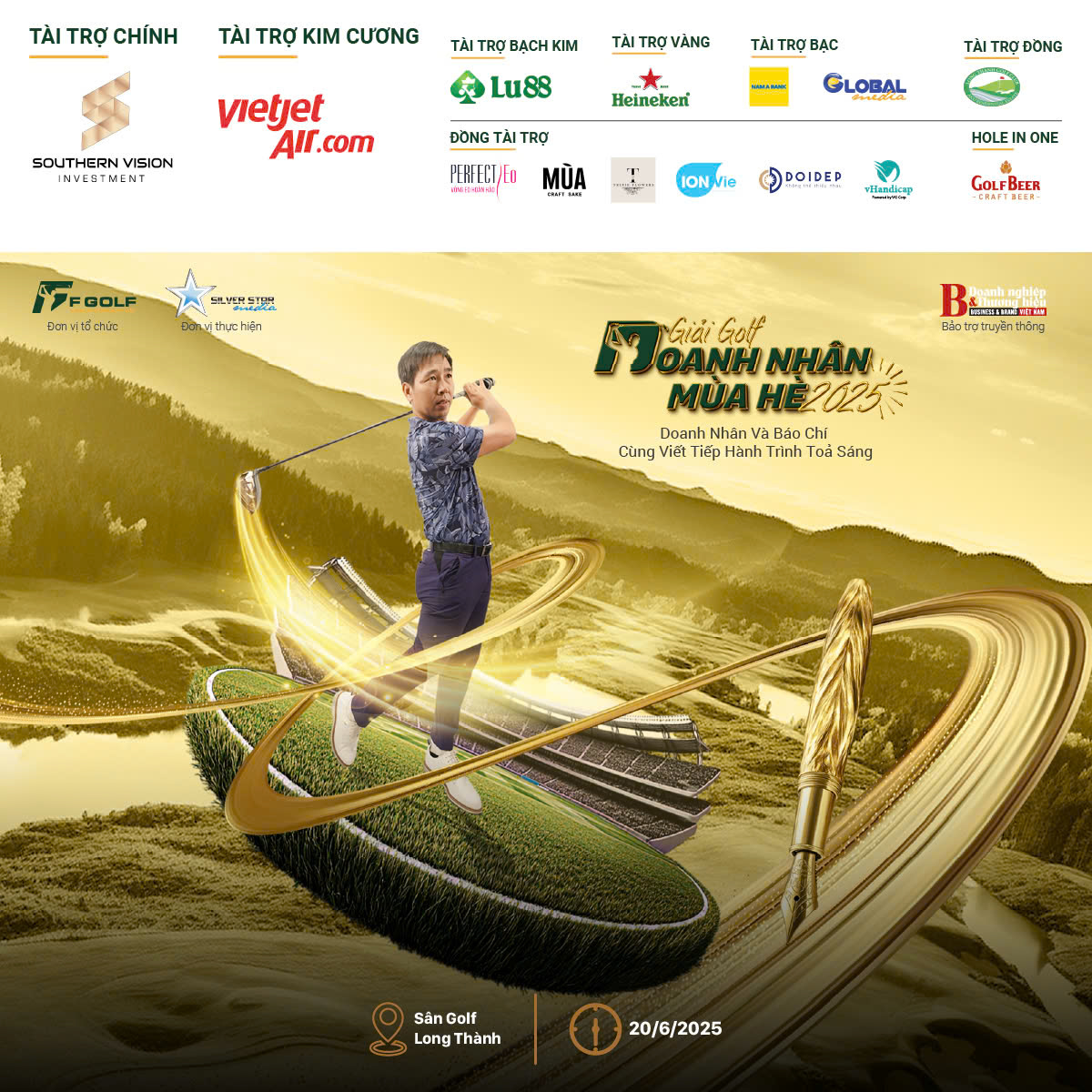 TRÂN TRỌNG GIỚI THIỆU CÁC ĐƠN VỊ TÀI TRỢ ĐỒNG HÀNH TẠI GIẢI GOLF DOANH NHÂN MÙA HÈ 2025