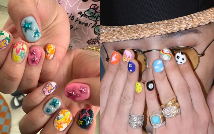 Mẫu nail quen thuộc của G-Dragon. (Ảnh: Pinterest)