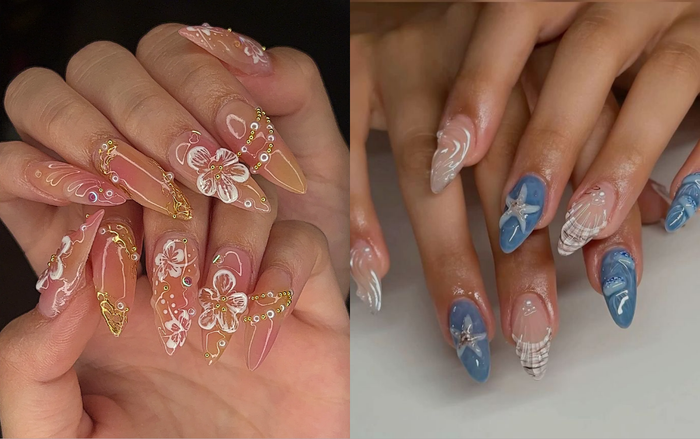 Mẫu nail họa tiết nổi được phái đẹp yêu thích. (Ảnh: Pinterest)