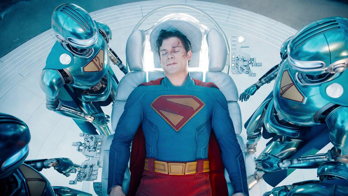 Một trong những điểm nhấn mới mẻ của Superman là sự xuất hiện của Pháo đài Cô đơn và chú chó Krypto. Ảnh: X